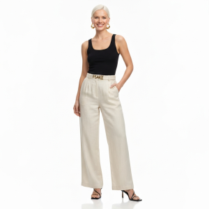FSAKE Linen Trousers — Cream