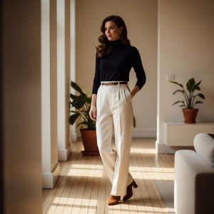 FSAKE Tailored Wool Trousers — Cream