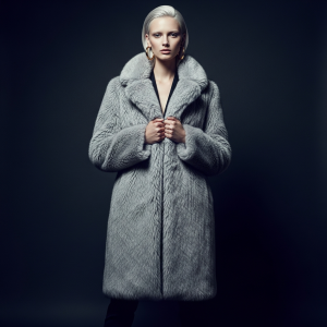 FSAKE Faux Fur Coat — Storm Grey